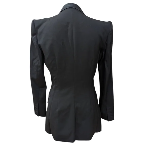 Balmain Paris Women's EU 40 US 8 Elegant Black Tuxedo Blazer with Satin Lapel - Picture 3 of 11